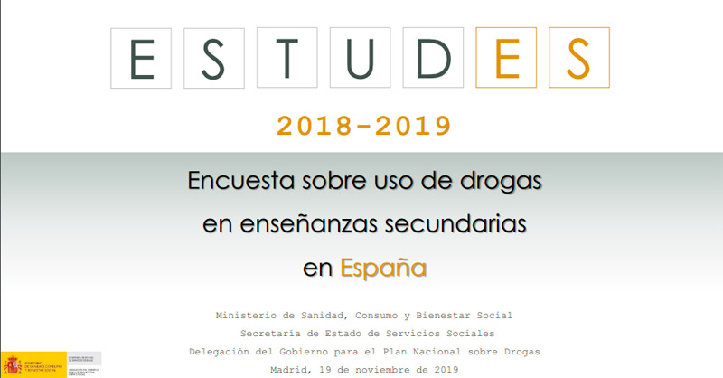 Presentación de la XIII Encuesta sobre Uso de Drogas en Enseñanzas Secundarias en España (ESTUDES 2018-2019)