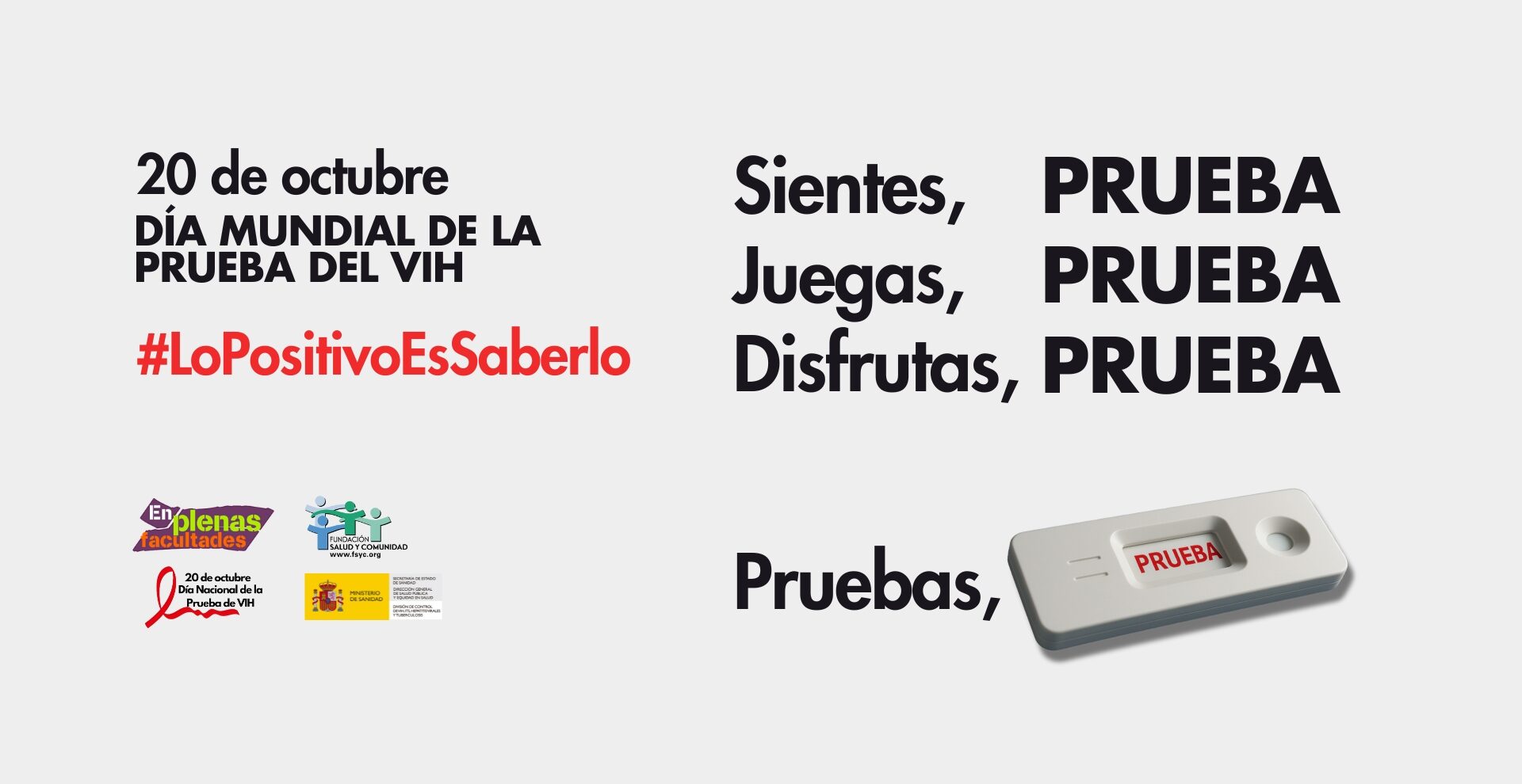 20 de octubre: día de la prueba del VIH #LoPositivoEsSaberlo